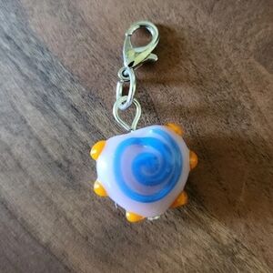 Glass heart charms pendants